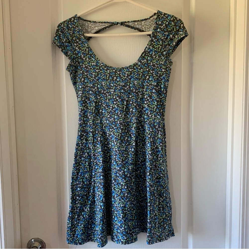 American Eagle floral scoop neck A line mini dress